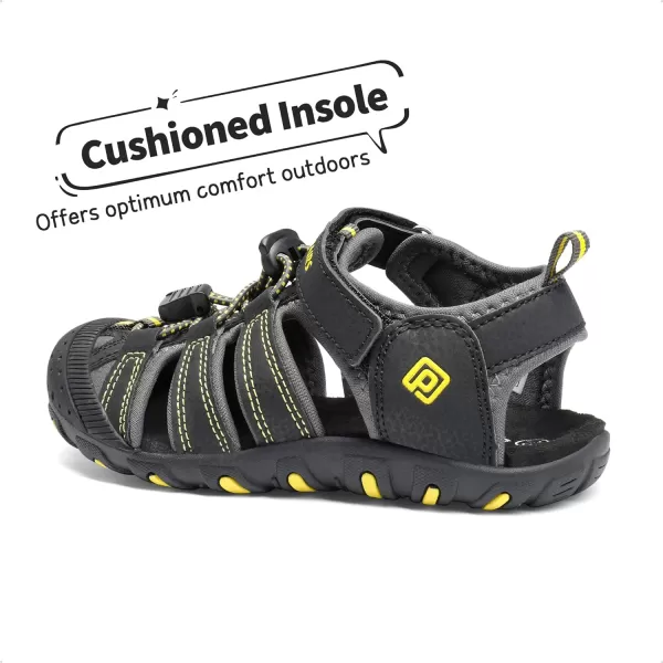 imageDREAM PAIRS Boys Girls ClosedToe Outdoor Summer Sport SandalsToddlerLittle KidBig KidBlackGreyYellow