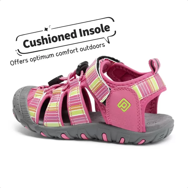 imageDREAM PAIRS Boys Girls ClosedToe Outdoor Summer Sport SandalsToddlerLittle KidBig KidFuchsiaMultiGrey