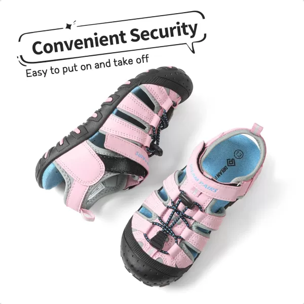 imageDREAM PAIRS Boys Girls ClosedToe Outdoor Summer Sport SandalsToddlerLittle KidBig KidPink