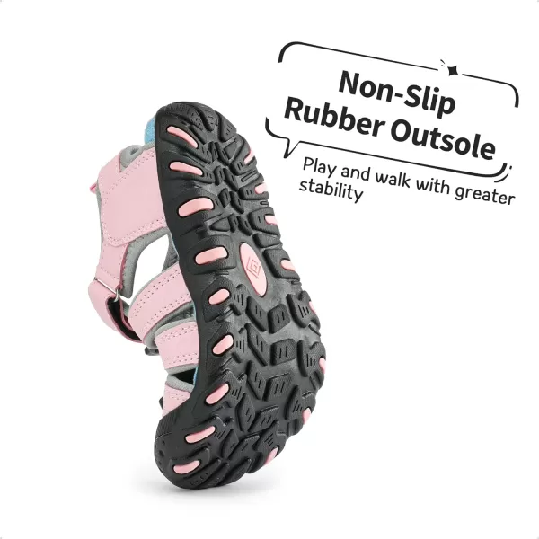 imageDREAM PAIRS Boys Girls ClosedToe Outdoor Summer Sport SandalsToddlerLittle KidBig KidPink