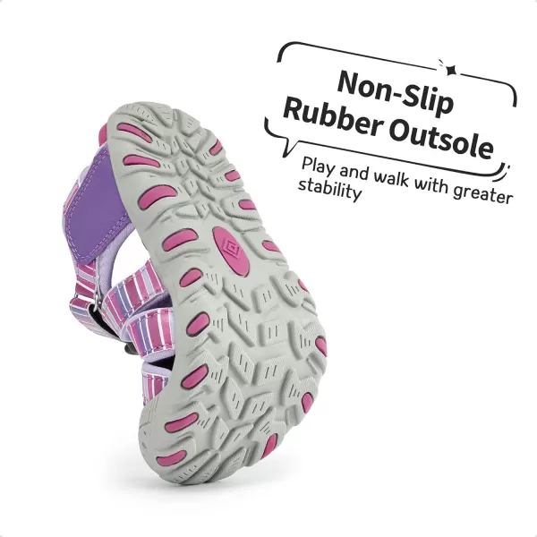 imageDREAM PAIRS Boys Girls ClosedToe Outdoor Summer Sport SandalsToddlerLittle KidBig KidPurpleLightPurple