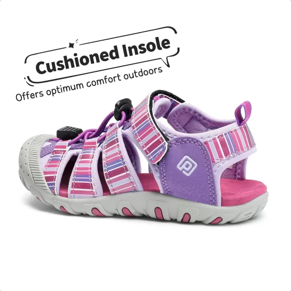 imageDREAM PAIRS Boys Girls ClosedToe Outdoor Summer Sport SandalsToddlerLittle KidBig KidPurpleLightPurple