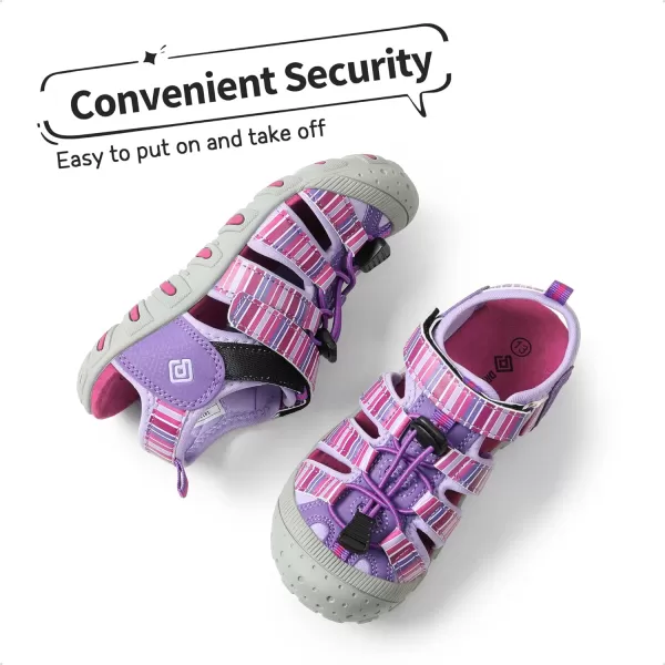 imageDREAM PAIRS Boys Girls ClosedToe Outdoor Summer Sport SandalsToddlerLittle KidBig KidPurpleLightPurple