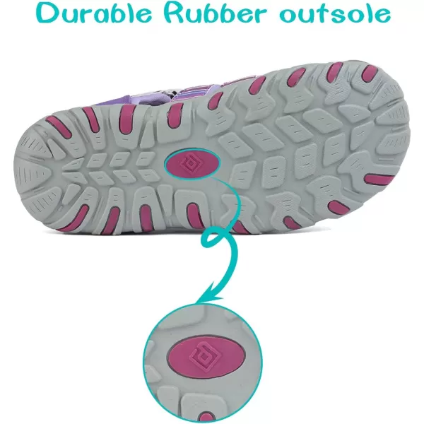 imageDREAM PAIRS Boys Girls ClosedToe Outdoor Summer Sport SandalsToddlerLittle KidBig KidPurpleLightPurple