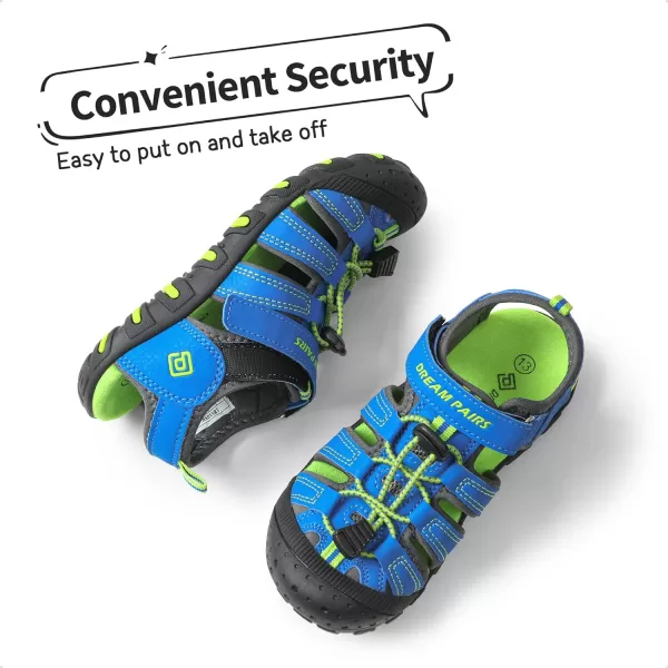 imageDREAM PAIRS Boys Girls ClosedToe Outdoor Summer Sport SandalsToddlerLittle KidBig KidRoyalBlueGreen
