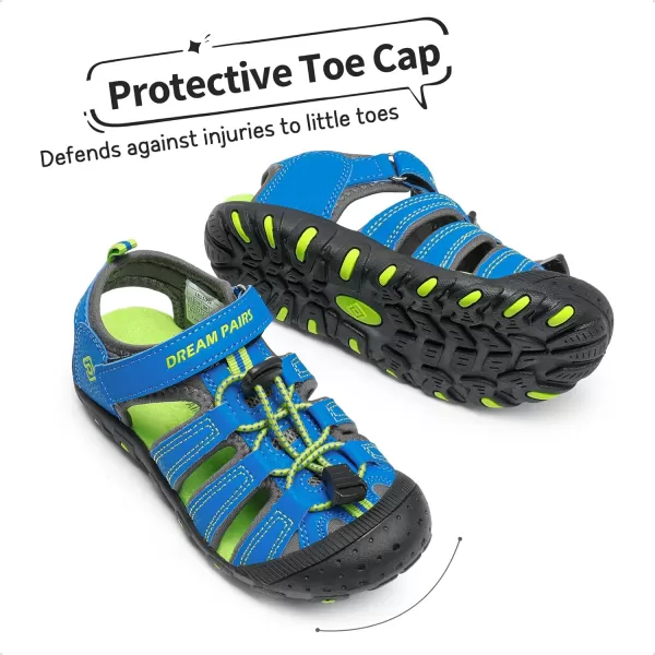 imageDREAM PAIRS Boys Girls ClosedToe Outdoor Summer Sport SandalsToddlerLittle KidBig KidRoyalBlueGreen