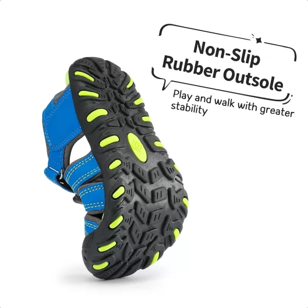 imageDREAM PAIRS Boys Girls ClosedToe Outdoor Summer Sport SandalsToddlerLittle KidBig KidRoyalBlueGreen