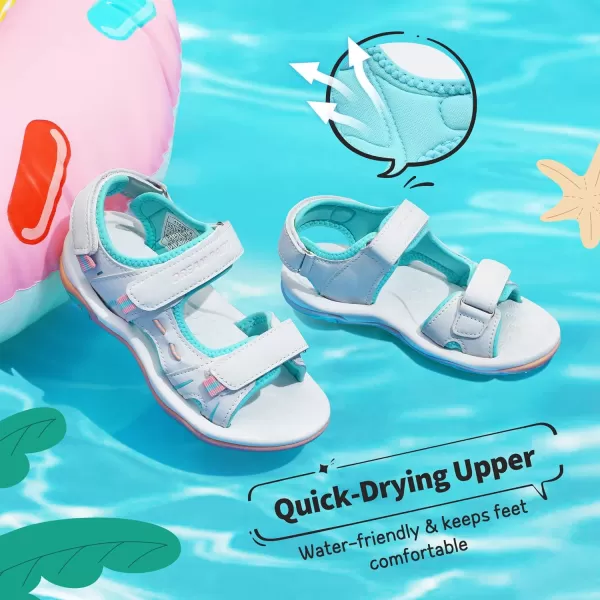 imageDREAM PAIRS Boys Girls Fashion Athletic Summer Sports SandalsToddlerLittle KidBig KidBlue White