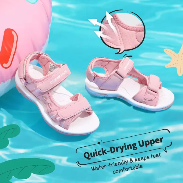 imageDREAM PAIRS Boys Girls Fashion Athletic Summer Sports SandalsToddlerLittle KidBig KidLight Pink