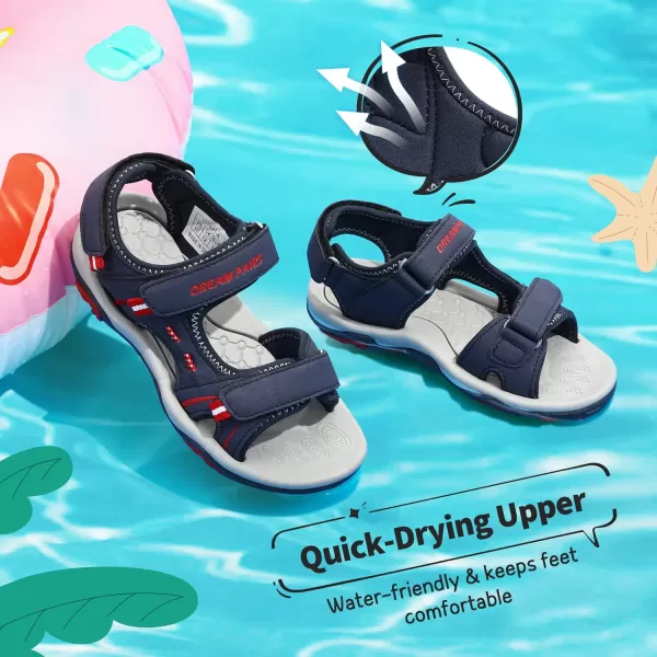 imageDREAM PAIRS Boys Girls Fashion Athletic Summer Sports SandalsToddlerLittle KidBig KidNavy Red