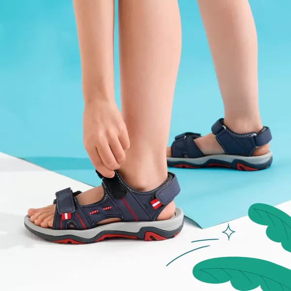 imageDREAM PAIRS Boys Girls Fashion Athletic Summer Sports SandalsToddlerLittle KidBig KidNavy Red