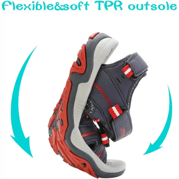 imageDREAM PAIRS Boys Girls Fashion Athletic Summer Sports SandalsToddlerLittle KidBig KidNavy Red