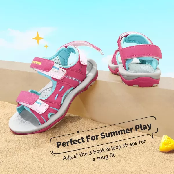 imageDREAM PAIRS Boys Girls Fashion Athletic Summer Sports SandalsToddlerLittle KidBig KidRose Red