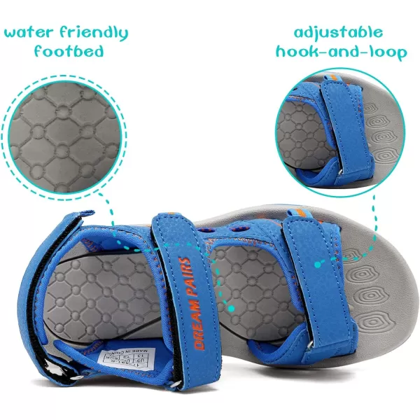 imageDREAM PAIRS Boys Girls Fashion Athletic Summer Sports SandalsToddlerLittle KidBig KidRoyal Orange