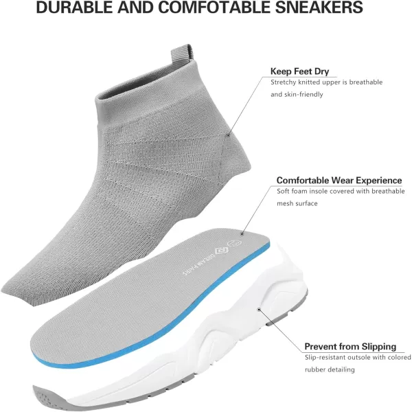 imageDREAM PAIRS Boys Girls Fashion Sneakers High Top Slipon Sock Shoes ToddlerLittle KidBig KidGrey