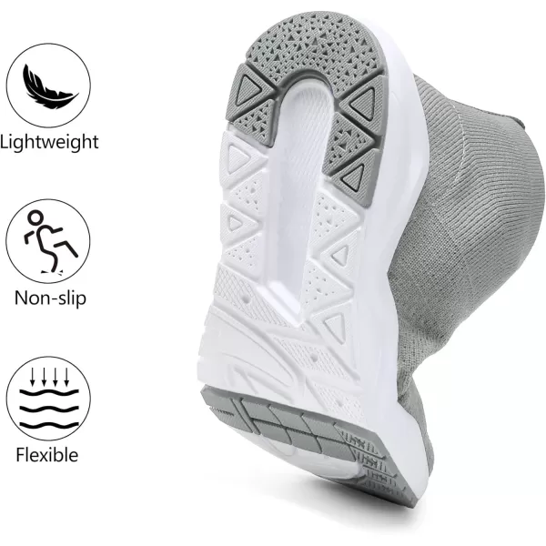 imageDREAM PAIRS Boys Girls Fashion Sneakers High Top Slipon Sock Shoes ToddlerLittle KidBig KidGrey