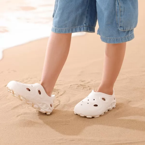 imageDREAM PAIRS Boys Girls Foam Runner Slipon Sneakers 3 in 1 Walking Shoes Outdoor Indoor Clogs Sandals Lightweight Breathable for Little KidBig KidWhite