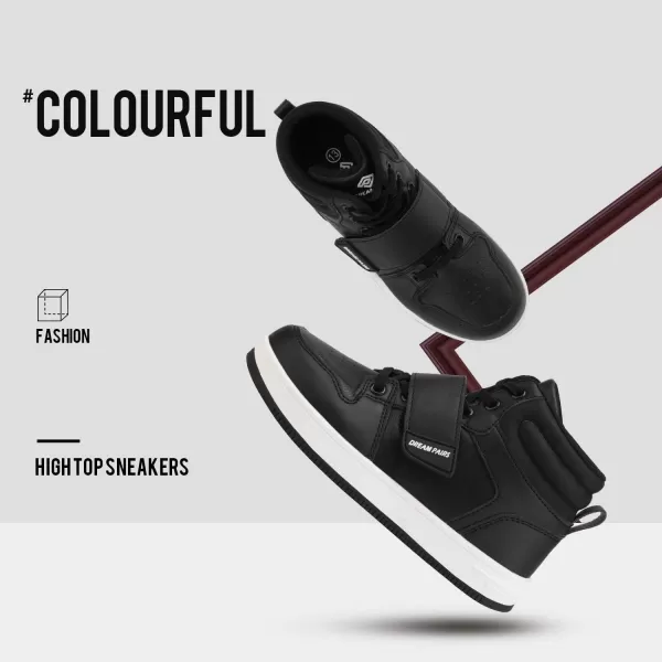 imageDREAM PAIRS Boys Girls High Top Sneaker Basketball ShoesBlack