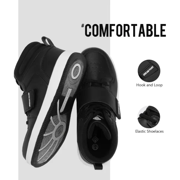 imageDREAM PAIRS Boys Girls High Top Sneaker Basketball ShoesBlack