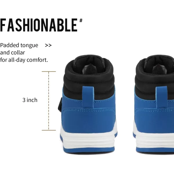 imageDREAM PAIRS Boys Girls High Top Sneaker Basketball ShoesBlackRoyalBlue