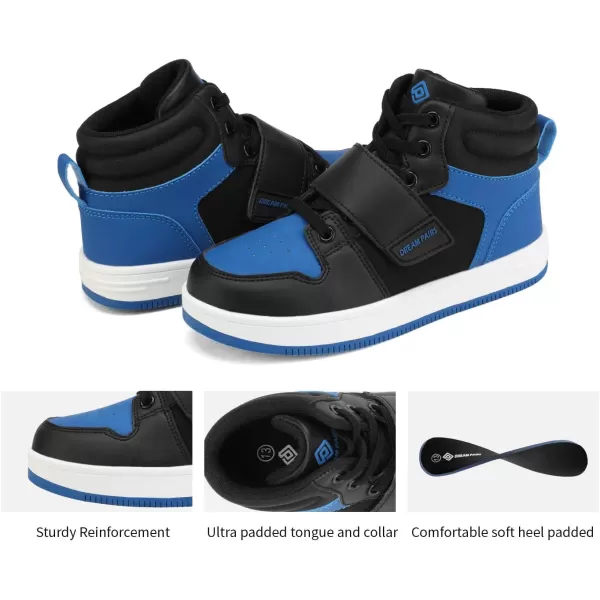imageDREAM PAIRS Boys Girls High Top Sneaker Basketball ShoesBlackRoyalBlue
