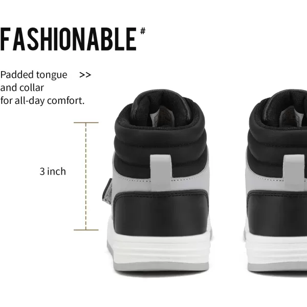imageDREAM PAIRS Boys Girls High Top Sneaker Basketball ShoesGreyBlack