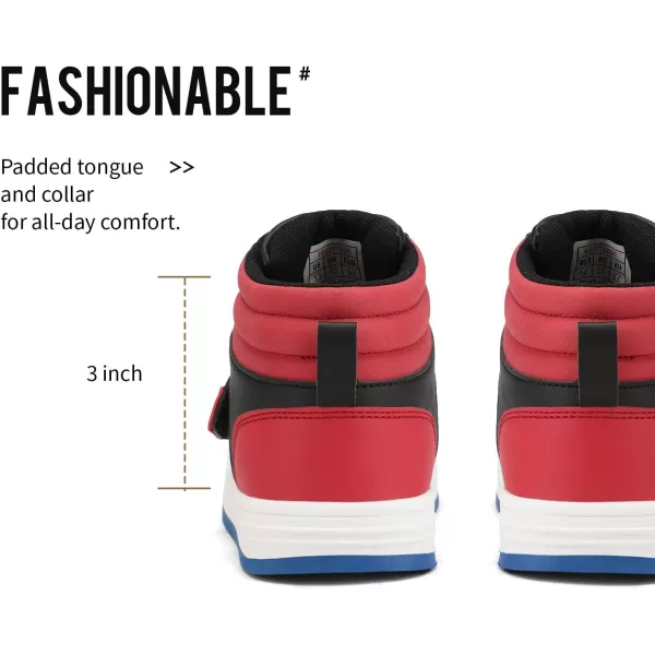 imageDREAM PAIRS Boys Girls High Top Sneaker Basketball ShoesRedBlueBlack