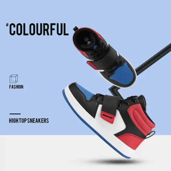 imageDREAM PAIRS Boys Girls High Top Sneaker Basketball ShoesRedBlueBlack