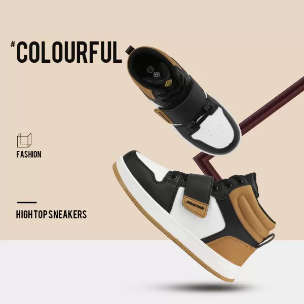imageDREAM PAIRS Boys Girls High Top Sneaker Basketball ShoesYellowWhiteBlack