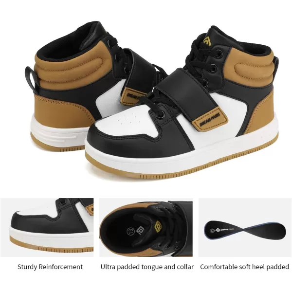imageDREAM PAIRS Boys Girls High Top Sneaker Basketball ShoesYellowWhiteBlack