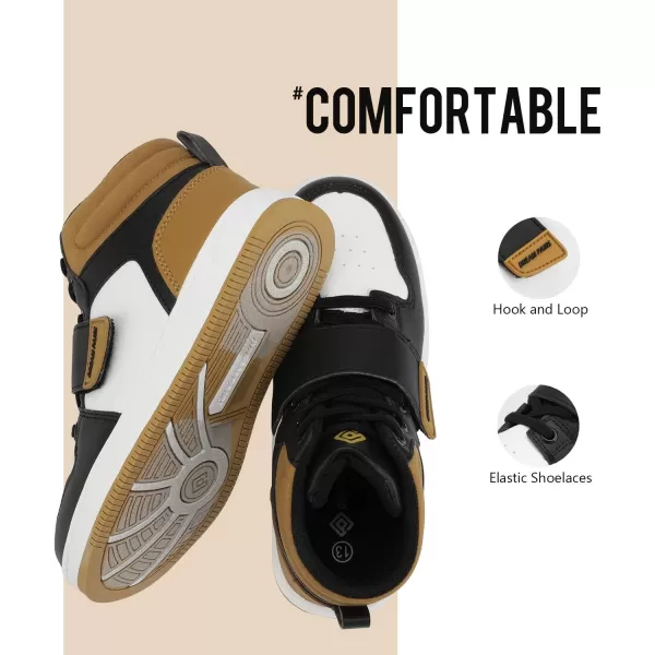 imageDREAM PAIRS Boys Girls High Top Sneaker Basketball ShoesYellowWhiteBlack