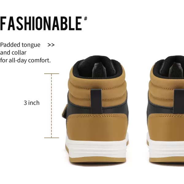 imageDREAM PAIRS Boys Girls High Top Sneaker Basketball ShoesYellowWhiteBlack
