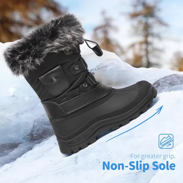 imageDREAM PAIRS Boys Girls Insulated Waterproof Snow BootsBlack