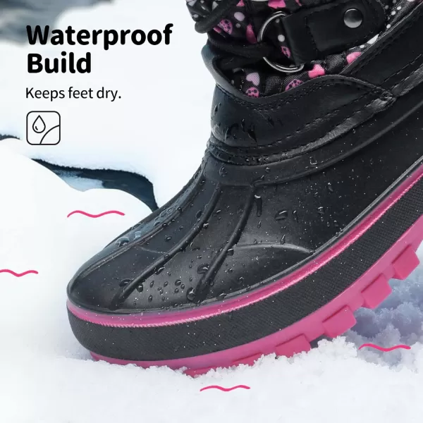 imageDREAM PAIRS Boys Girls Insulated Waterproof Snow BootsBlackPink