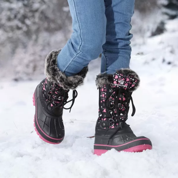 imageDREAM PAIRS Boys Girls Insulated Waterproof Snow BootsBlackPink