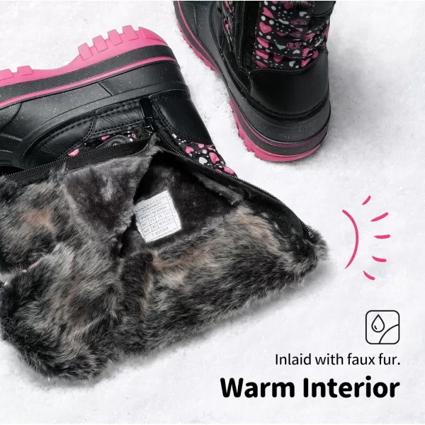 imageDREAM PAIRS Boys Girls Insulated Waterproof Snow BootsBlackPink