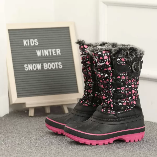 imageDREAM PAIRS Boys Girls Insulated Waterproof Snow BootsBlackPink