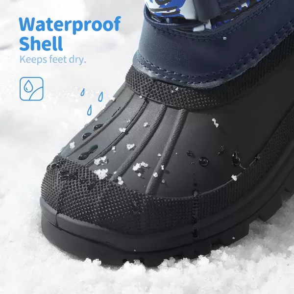 imageDREAM PAIRS Boys Girls Insulated Waterproof Snow BootsBlueMulti