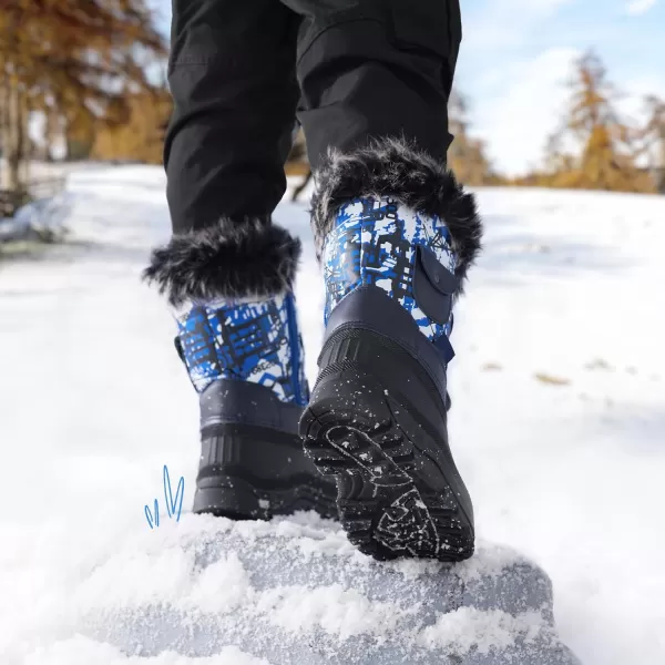 imageDREAM PAIRS Boys Girls Insulated Waterproof Snow BootsBlueMulti
