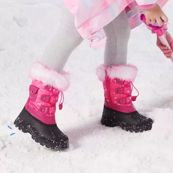imageDREAM PAIRS Boys Girls Insulated Waterproof Snow BootsFuchsia