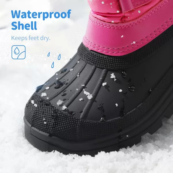imageDREAM PAIRS Boys Girls Insulated Waterproof Snow BootsFuchsia