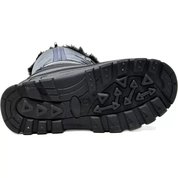 imageDREAM PAIRS Boys Girls Insulated Waterproof Snow BootsGreyBlack
