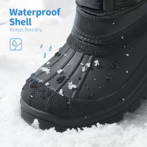 imageDREAM PAIRS Boys Girls Insulated Waterproof Snow BootsGreyBlack