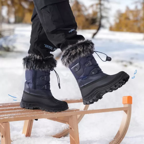 imageDREAM PAIRS Boys Girls Insulated Waterproof Snow BootsNavy