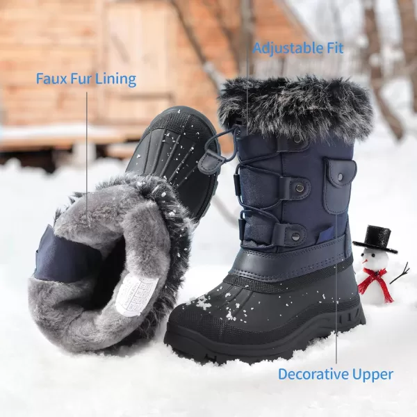 imageDREAM PAIRS Boys Girls Insulated Waterproof Snow BootsNavy