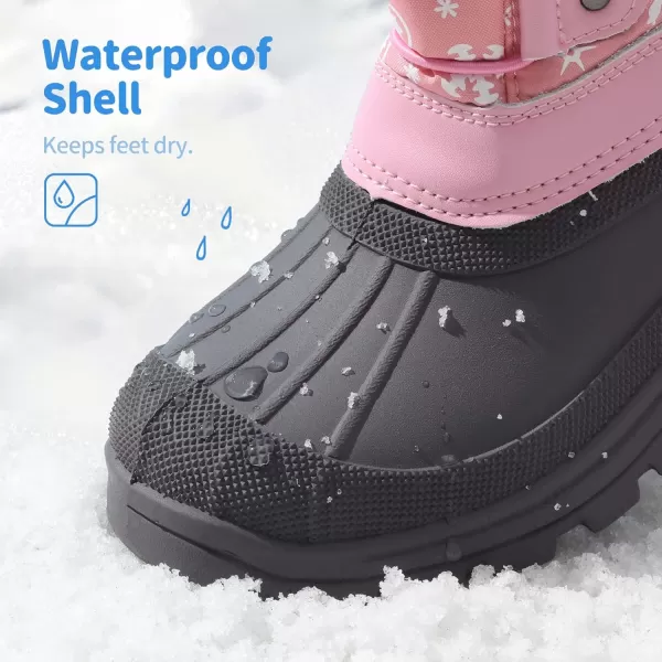 imageDREAM PAIRS Boys Girls Insulated Waterproof Snow BootsPink