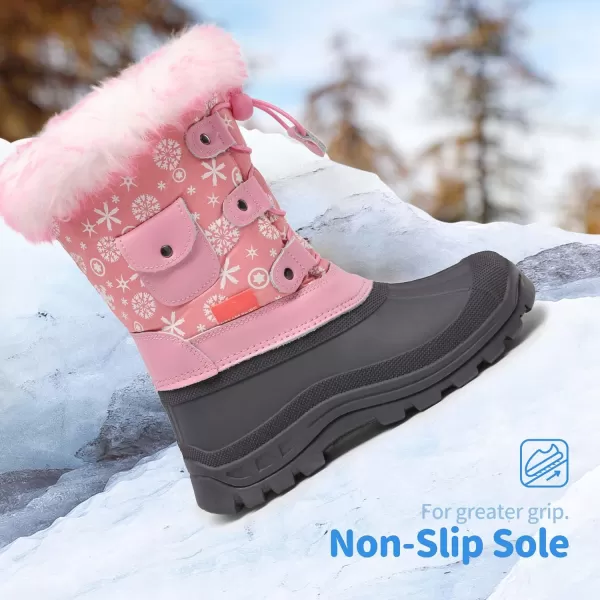 imageDREAM PAIRS Boys Girls Insulated Waterproof Snow BootsPink