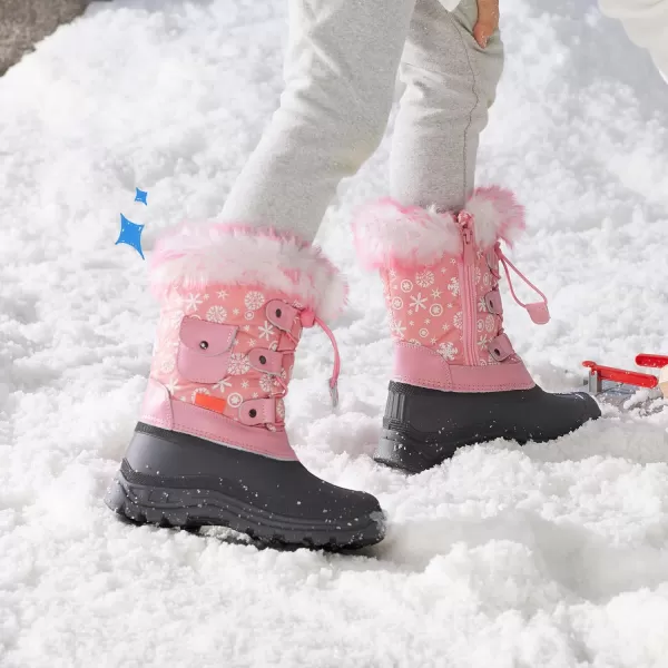 imageDREAM PAIRS Boys Girls Insulated Waterproof Snow BootsPink