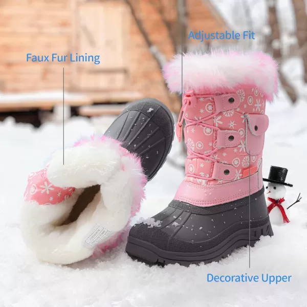 imageDREAM PAIRS Boys Girls Insulated Waterproof Snow BootsPink