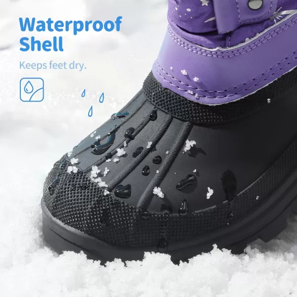 imageDREAM PAIRS Boys Girls Insulated Waterproof Snow BootsPurple